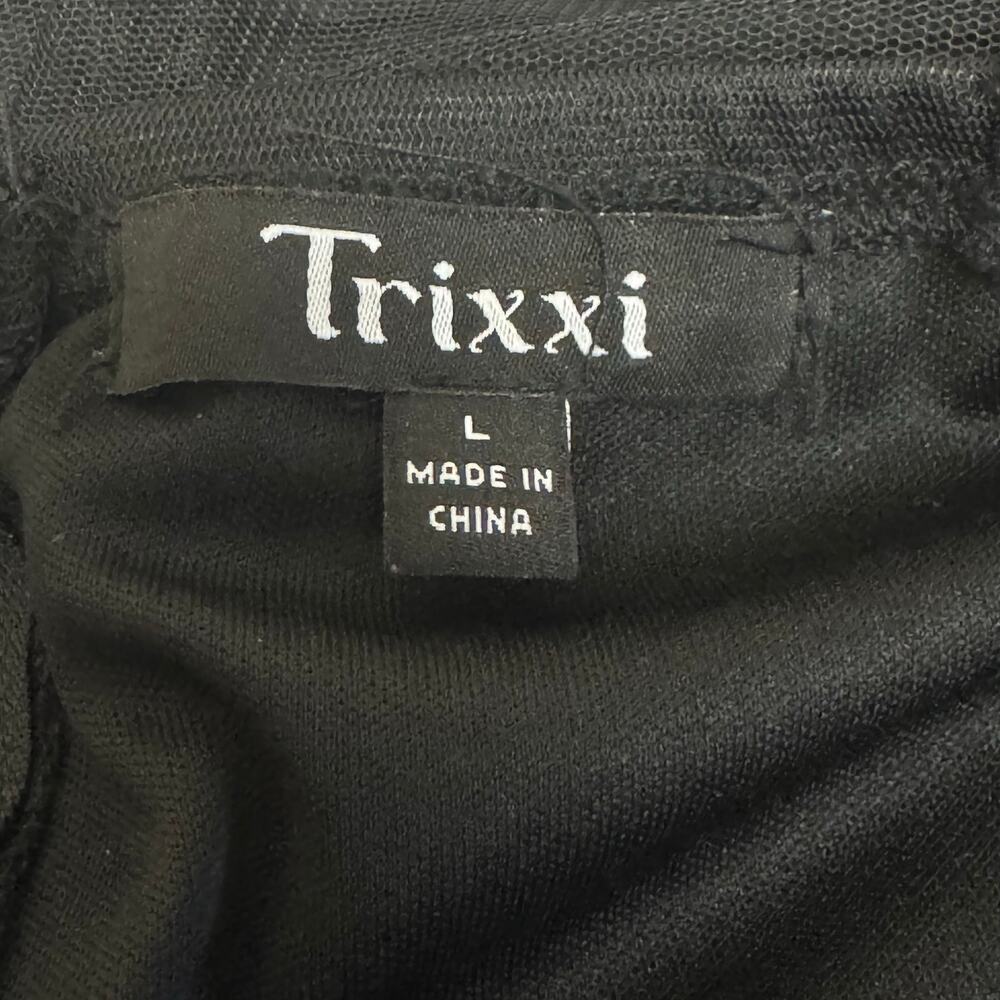 Trixxi Black Sweetheart Strapless Mini Dress Rosettes Hem Homecoming Party SZ L - Picture 6 of 15